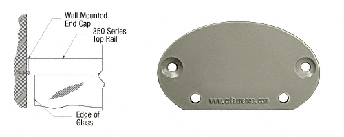 C.R. Laurence CRL Beige Gray 350 Series Wall Mount End Cap | 35WECBGY