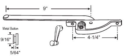 TechnologyLK STB Casement Window Operator, Right Hand, Face Mount, Bronze, 9&quot; Long Arm | 36108