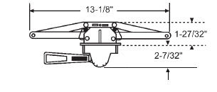 TechnologyLK STB Awning Window Operator, Right Hand, Single Pull Lever, Bright Brass, 13-1/8&quot; Arms, 2-7/32&quot; Escutcheon Projection   | 361685