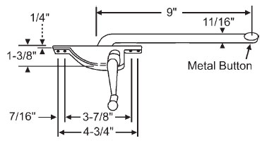 TechnologyLK STB Casement Window Operator, Left Hand, Face Mount, Bronze, 9&quot; Long Arm | 36311