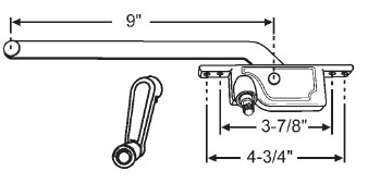 TechnologyLK STB Casement Window Operator, Right Hand, Face Mount, Aluminum, 9&quot; Long Arm | 36448