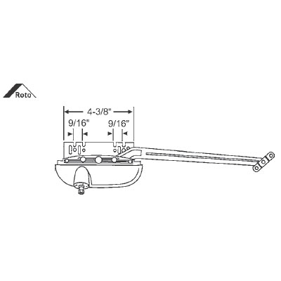 TechnologyLK STB Sill Mounted Awning Window Operator, Right Hand, Blue White, 10&quot; Arm  | 36484EW