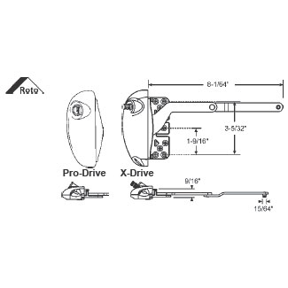 Right Hand White Roto X-Drive Single Arm Operator With a 7-7/16&quot; Arm | 36511EB
