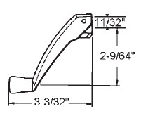 TechnologyLK STB Window Operator Handle, Folding, Gold, 11/32&quot; Spline Size | 37109FH2