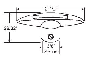 TechnologyLK STB Window Operator Handle, T-Crank, Bronze, 3/8&quot; Spline Size  | 37119B