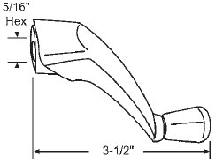 TechnologyLK Window Operator Handle, Crank Type, Folding, Almond, 5/16&quot; Recessed Hex | 37213AD