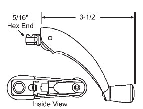 TechnologyLK STB Window Operator Handle, Crank Type, Folding, Almond, 5/16&quot; Spline Size  | 37221AD