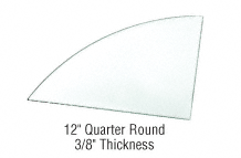 C.R. Laurence CRL 12&quot; Quarter Round 3/8&quot; Clear Tempered Glass Shelf - Pack of 5  | 38TGQ12