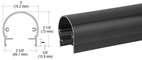 C.R. Laurence CRL Matte Black 300 Series Top Rail 20&#39;-1&quot; Long | 3TR241BL