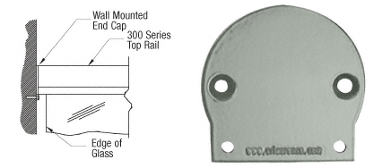 C.R. Laurence CRL Agate Gray 300 Series Wall Mount End Cap | 3WECAGY