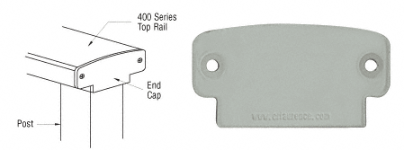 C.R. Laurence CRL Agate Gray 400 Series Decorative End Cap | 4DECAGY