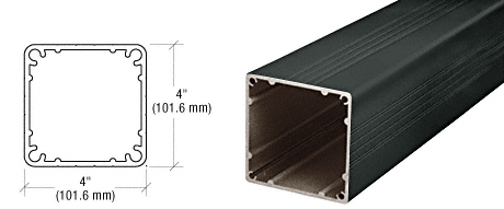C.R. Laurence CRL Standard Matte Black 4&quot; X 4&quot; Square Post 48&quot; Long | 4P48BL