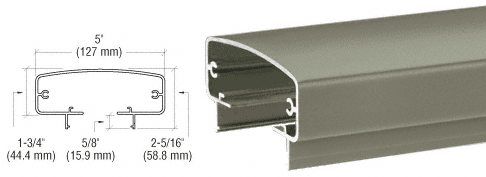 C.R. Laurence CRL Beige Gray 400 Series Top Rail | 4TR241BGY
