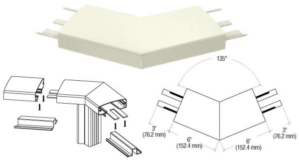 C.R. Laurence CRL Oyster White 400 Series Top Cap 135 Degree Corner | 4TRH30W