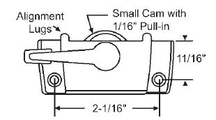 White Sash Cam Lock With Lugs, Small Cam, 11/16&quot; Backset, 2-1/16&quot; Mounting Holes (Keeper is not included) | 50-381-3 | 503813