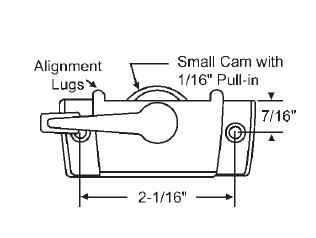 Sash Cam Lock With Lugs, Small Cam, 7/16&quot; Backset, 2-1/16&quot; Mounting Holes (Keeper is not included) | 50-382-1  | 503821