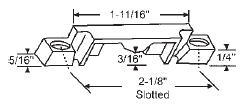 Keeper for Sash Lock with Lugs; 2-1/8&quot;  Slotted Screw Holes, Flat Base | 50-392-1 | 503921