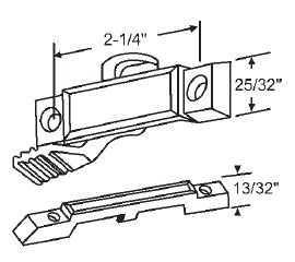Chrome Window Sash Lock; 2-1/4&quot; Screw Holes; 7/16&quot; Latch Projection | 50-601A  | 50601A