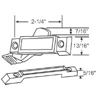 Black Sweep Lock and Keeper, 2-1/4&quot; Between Mounting Holes, Zinc Die Cast | 50-603BA  | 50603BA