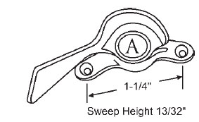 White Bronze Sweep Lock, 1-1/4&quot; Between Mounting Holes, Bronze Casting | 50-718  | 50718