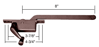 C.R. Laurence CRL 8&quot; Left Hand Bronze Square Style Casement Window Operator | 5258LHBRZ