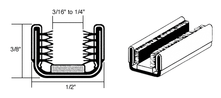 CRL-Automotive CRL Rigid Unbeaded Glass Channel for Checker Taxi and International Truck - 96 in long | 5R96