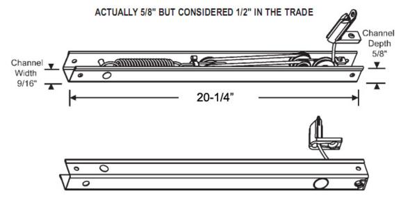20-1/4&quot; Peachtree - Ariel Non Tilt 60P Series Channel Balance | 60P194