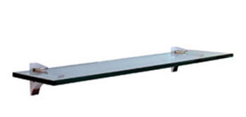 6&quot; x 24&quot; Glass Shelf Clip Kit with Black Brackets | 624SCKB | E624SCKB