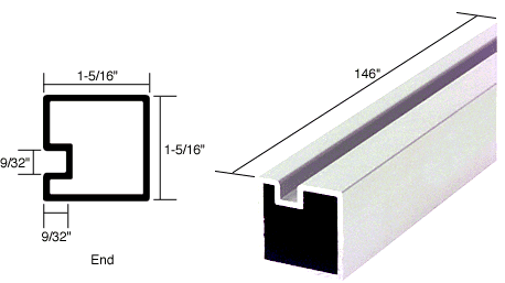 C.R. Laurence CRL Bright Anodized End Post Extrusion - 12 ft Long | 6433020