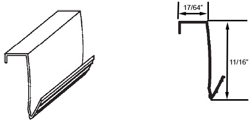 STB Snap-In-Vinyl Glazing Bead, J Shape, Almond, 72&quot; Sections, Pack of 20 | 65135A