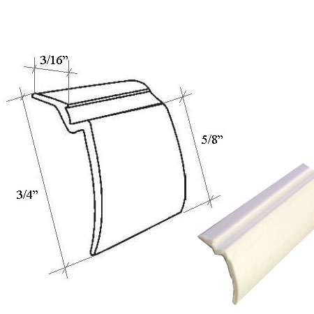 White Snap-In Vinyl Glazing Bead | 65213W1