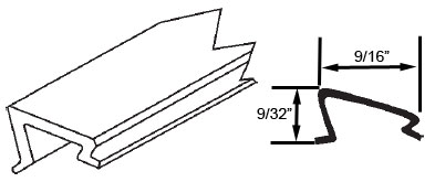 STB Snap-In-Vinyl Glazing Bead, 5-Line, Black, 72&quot; Sections, Pack of 20 | 6527
