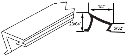 STB Snap-In-Vinyl Glazing Bead, 5-Line, White, 72&quot; Sections, Pack of 20 | 6541