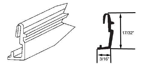 STB Snap-In-Vinyl Glazing Bead, J Shape, White, 72&quot; Sections, Pack of 20 | 6549