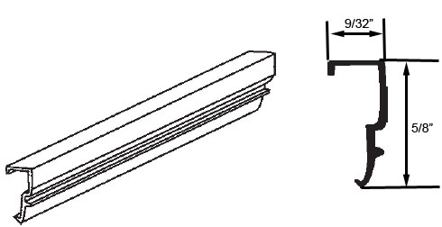 STB Snap-In-Vinyl Glazing Bead, J Shape, White, 72&quot; Sections, Pack of 20 | 6558