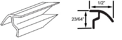 STB Snap-In-Vinyl Glazing Bead, Misc. Shape, Grey, 72&quot; Sections, Pack of 20 | 6573G