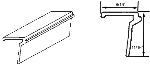 STB Snap-In-Vinyl Glazing Bead, J Shape, White, 72&quot; Sections, Pack of 20 | 6589W