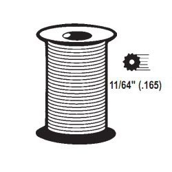 TechnologyLK STB Hollow Ribbed Screen Retainer Spline, Gray, 11/64&quot;, 500 Foot Roll | 6611