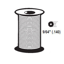 TechnologyLK STB Hollow Ribbed Screen Retainer Spline, Black, 9/64&quot;, 500 Foot Roll | 667B