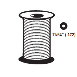 TechnologyLK STB Hollow Round Screen Retainer Spline, Black, 11/64&quot;, 1000 Foot Roll | 6675
