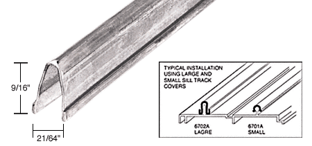 CRL Large Sill Track Cover - 96 in long | Snap-In Stainless Steel Lower Track Cover
 | 6702A8