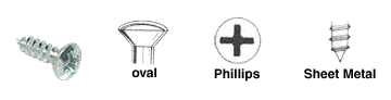 C.R. Laurence CRL 6 x 1&quot; Oval Head Phillips Sheet Metal Screws - Package | 6X10HPSMS