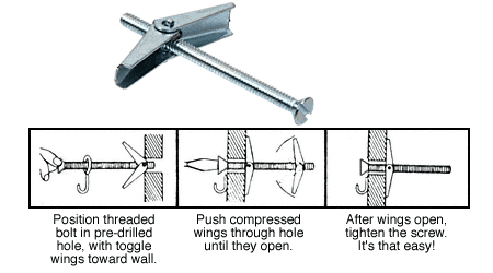 C.R. Laurence CRL Flat Head 1/8&quot; x 3&quot; Toggle Anchors - Box of 50 | 70231