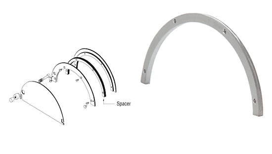C.R. Laurence CRL Satin Anodized Optional Spacer Kit for 723A Half-Round Ticket Window | 723A12