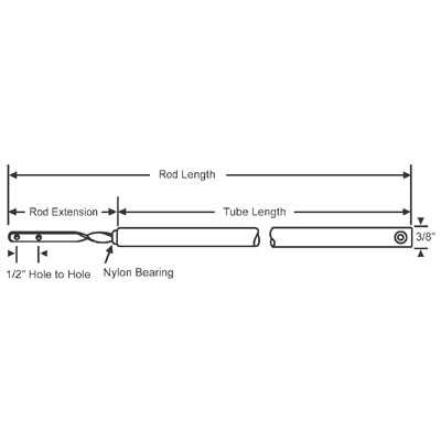 Window Balance, Tubular, Non-Tilt, Extended Rod, White Bushing - 20&quot;



 | 7420