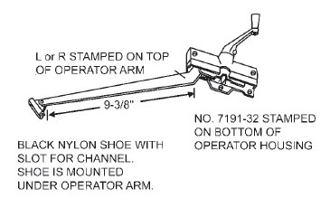 9-3/8&quot; Andersen Right Hand Casement Stone Operator Assembly | 7500565620