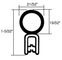 CRL-Automotive CRL Vertical Bulb Trim Seal - Flange Size&#0058;  .065 in to .095 in | 75001360