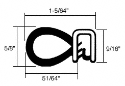 CRL-Automotive CRL Oversize Bulb Trim Seal - Flange Size&#0058;  .090 in to .120 in | 75001364