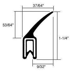 CRL-Automotive CRL Vertical Fin Trim Seal - Flange Size&#0058; .079 in to .099 in | 75001612