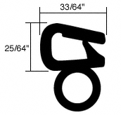 CRL-Automotive CRL Horizontal 3/8 in Bulb Trim Seal  - Flange Size&#0058; .060 in to .170 in | 75001830